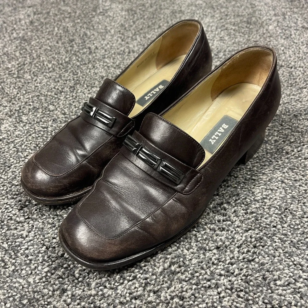 Women's Bally‎ Leather Block Heel Shoes Size 8